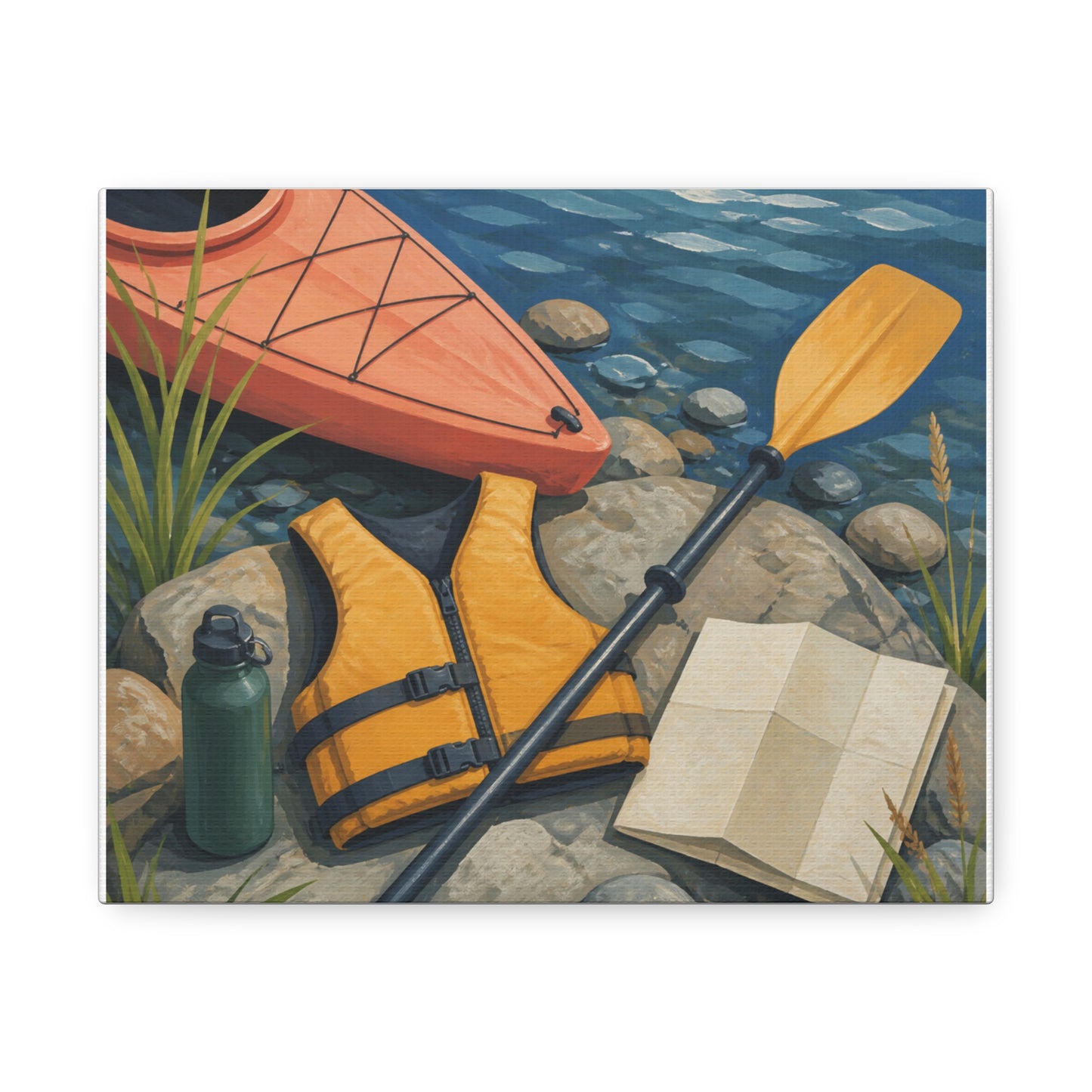 Calm Kayaking Adventure Art Canvas Art