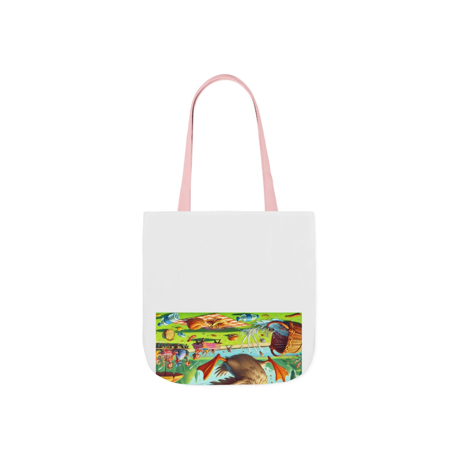 Chaotic Picnic Duck Funny Summer Canvas Tote Bag