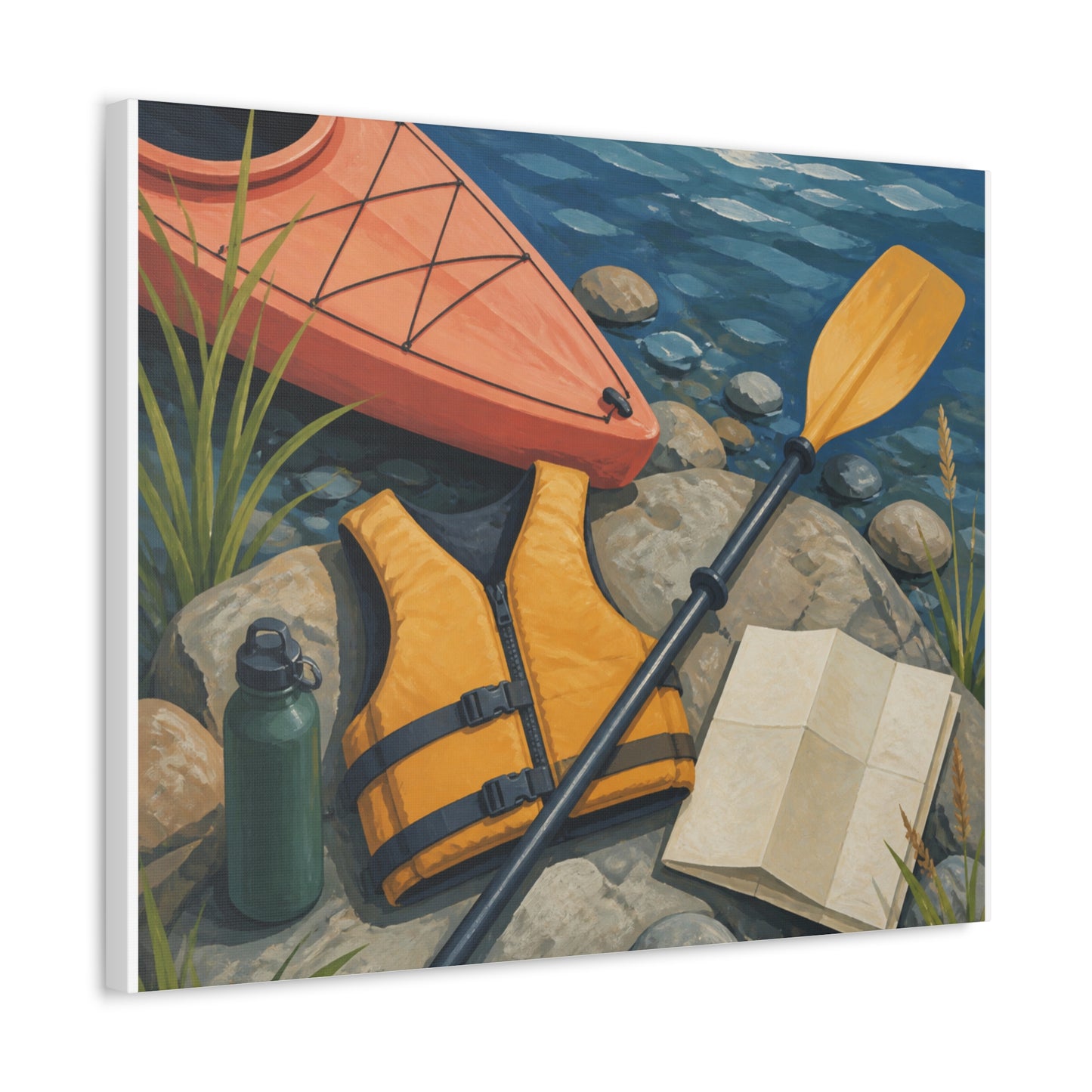 Calm Kayaking Adventure Art Canvas Art