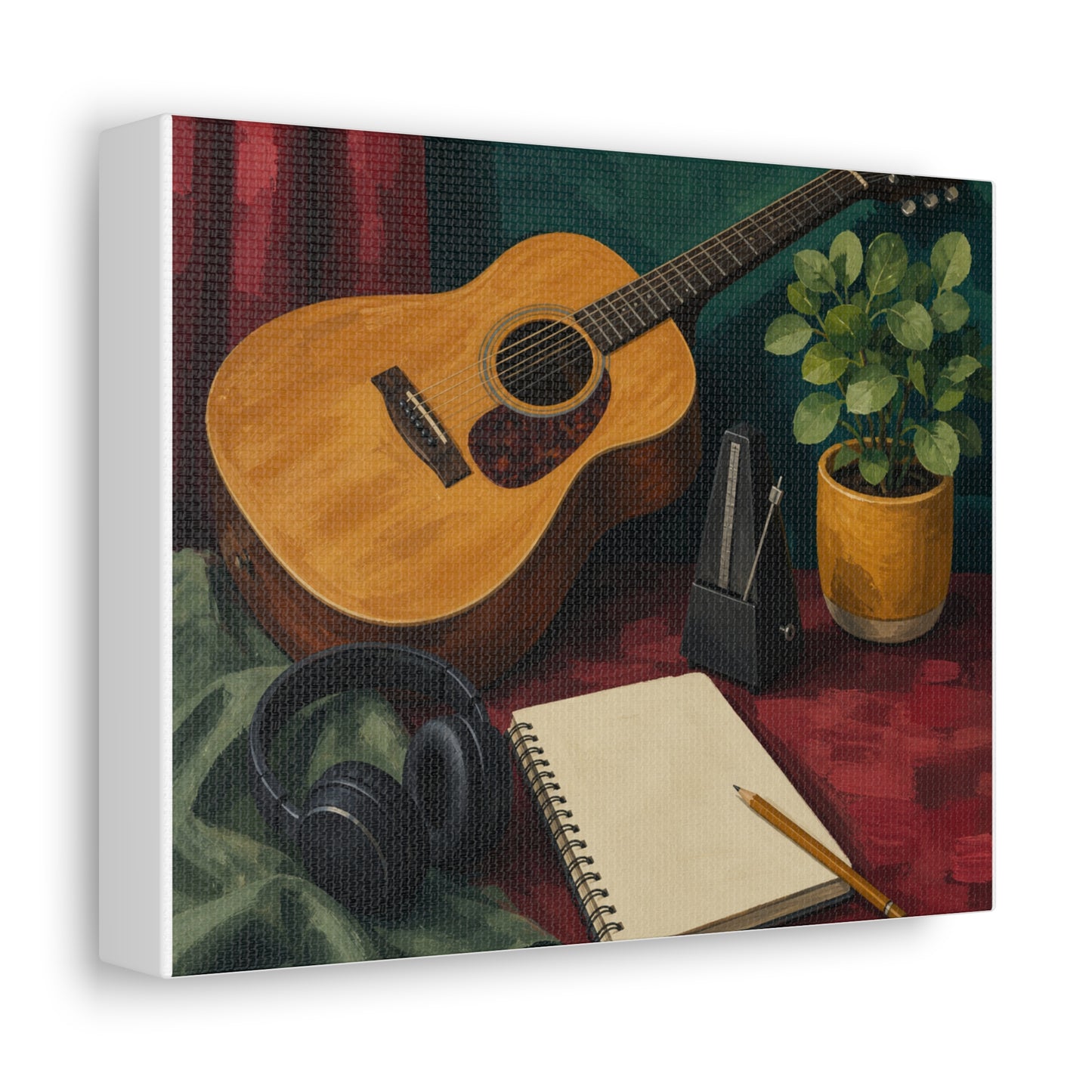 Cozy Acoustic Music Practice Art Canvas Art