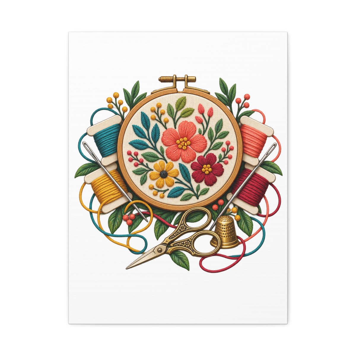 Botanical Embroidery Workshop Canvas