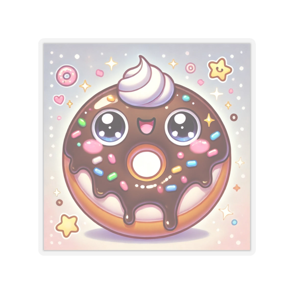 Kawaii Chocolate Donut Cute Dessert Art Sticker