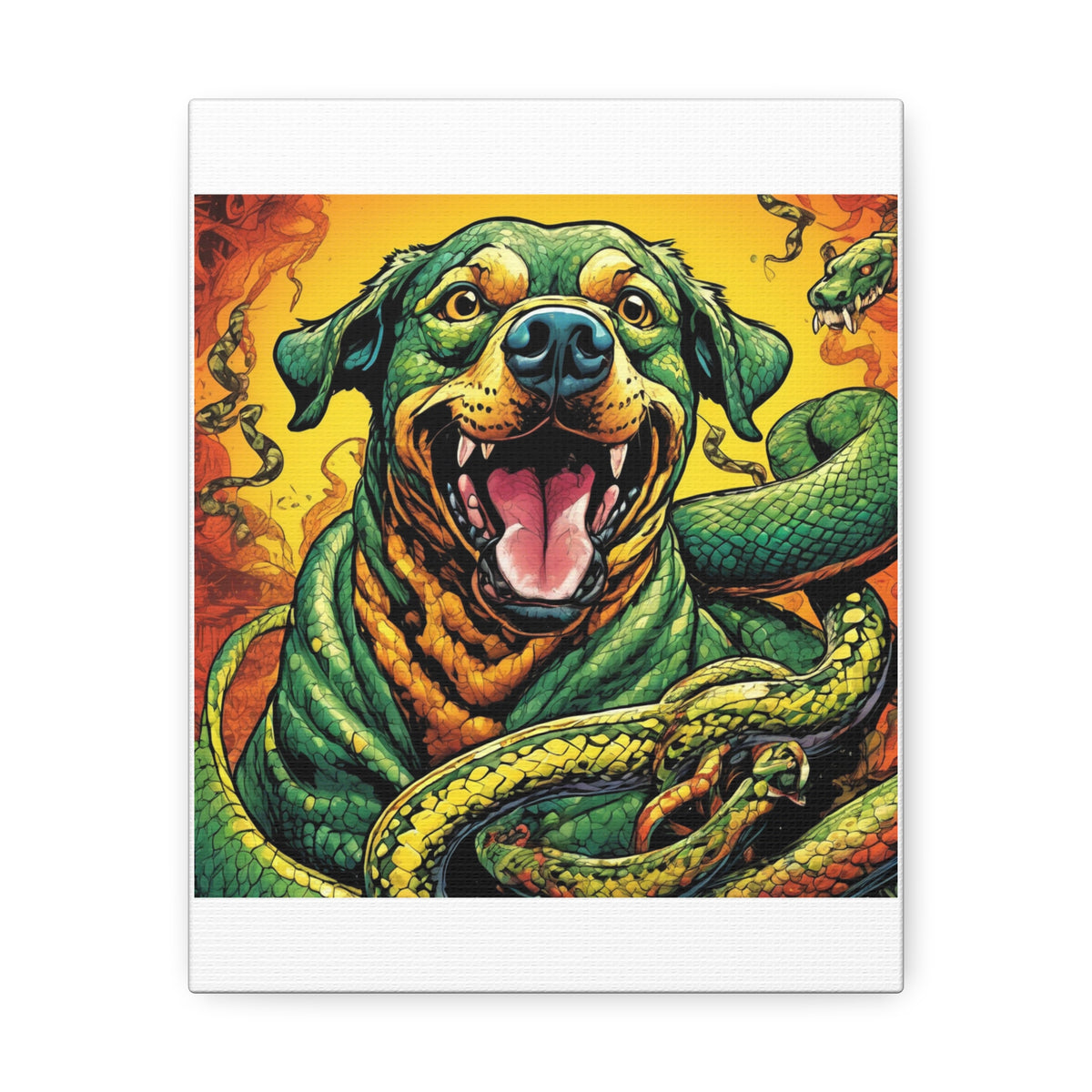 Surreal Serpent Hound Dark Fantasy Canvas Wall Art