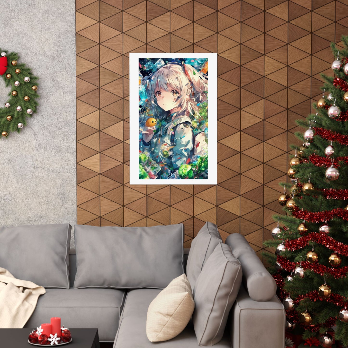 Crystal Bottle Anime Portrait Colorful Wall Poster