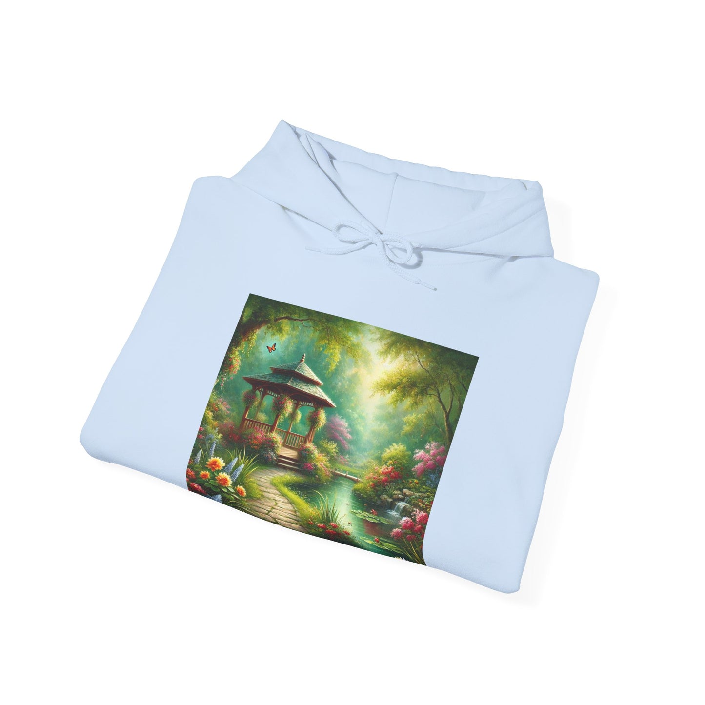 Spring Garden Gazebo Floral Landscape Hoodie