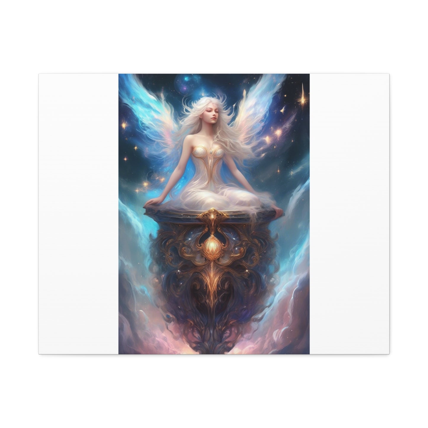 Celestial Winged Meditation Fantasy Portrait Canvas