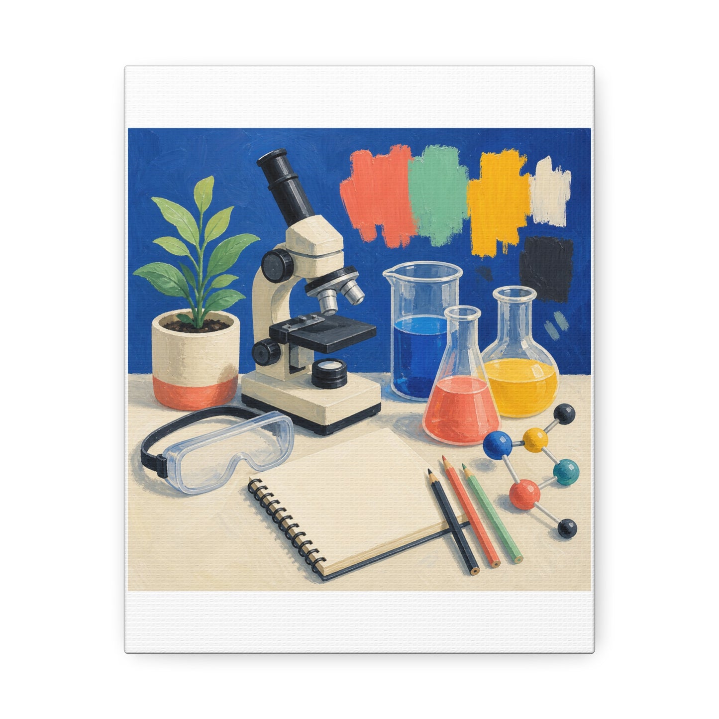 Colorful Science Lab Learning Art Canvas Art