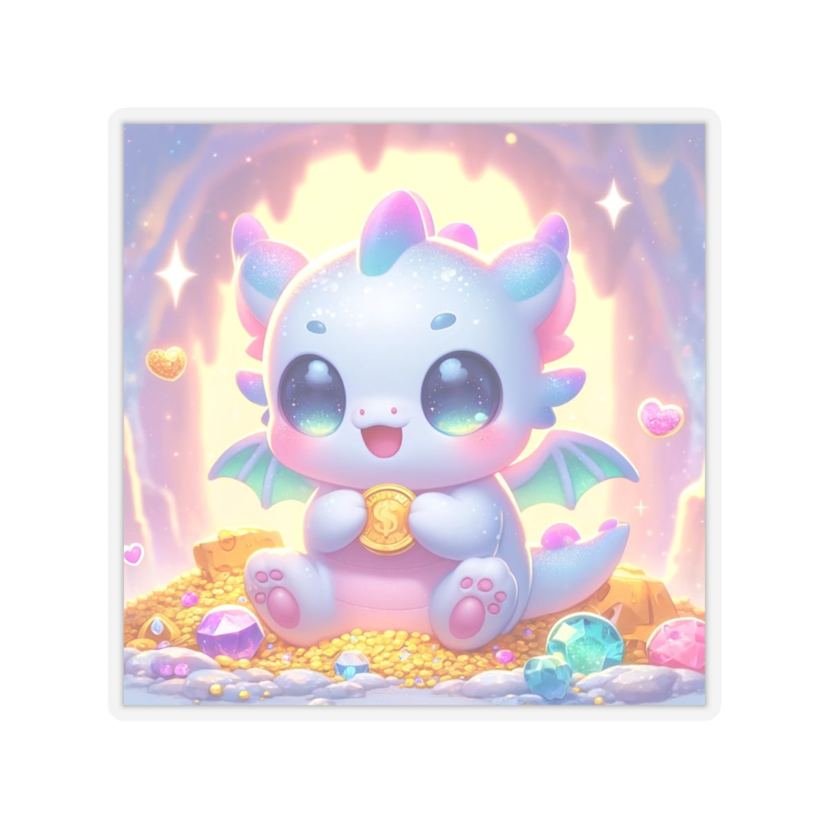 Pastel Treasure Dragon Kawaii Fantasy Sticker