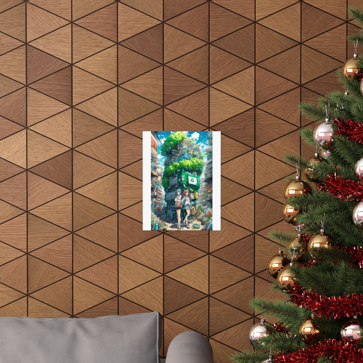 Urban Recycling Anime Friends Green City Wall Poster