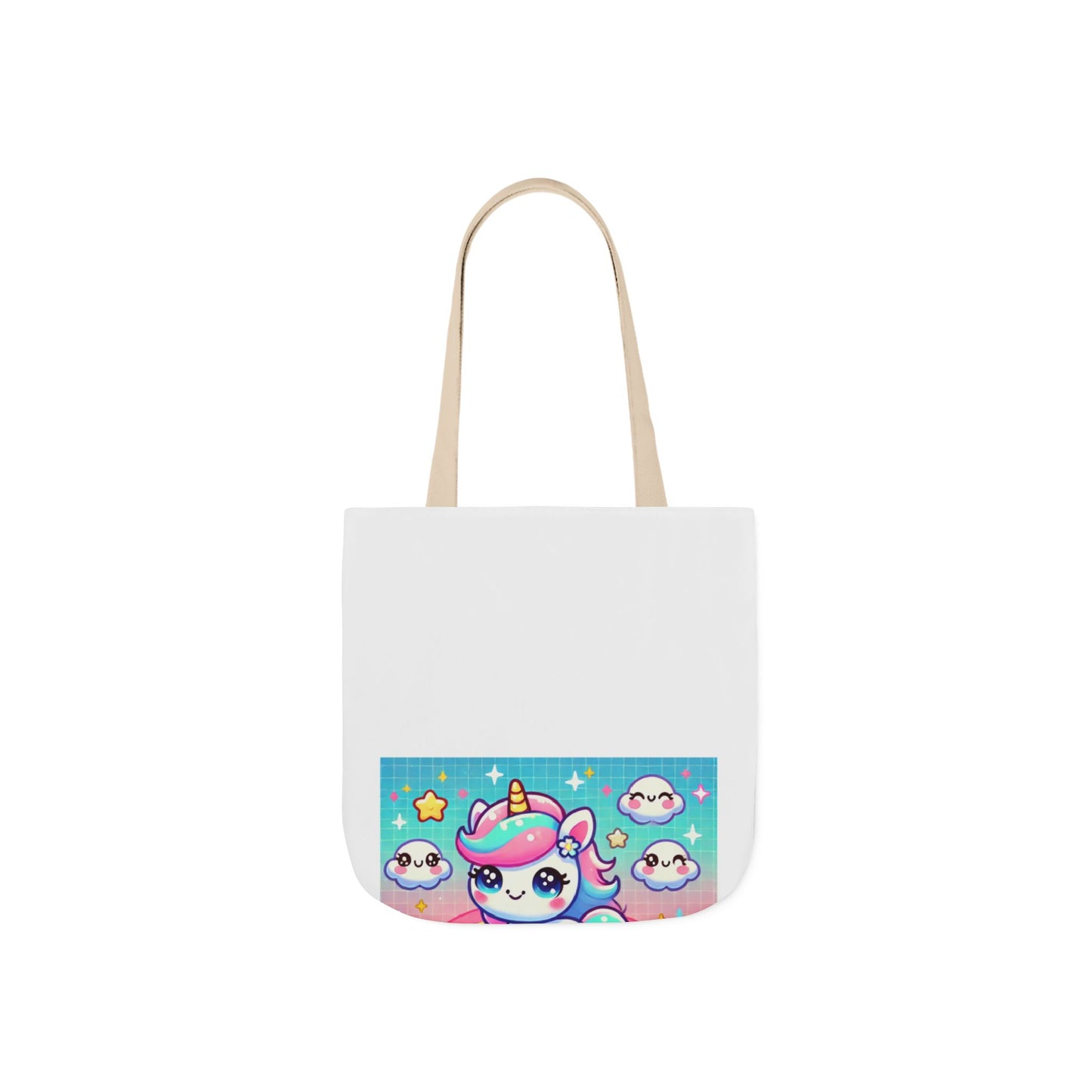 Pastel Rainbow Unicorn Cloud Kawaii Canvas Tote Bag