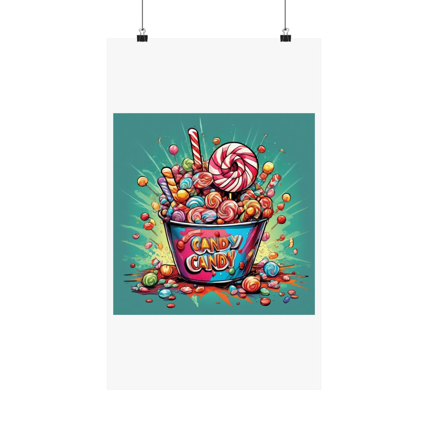 Holiday Candy Bucket Sweets Gift Art Poster
