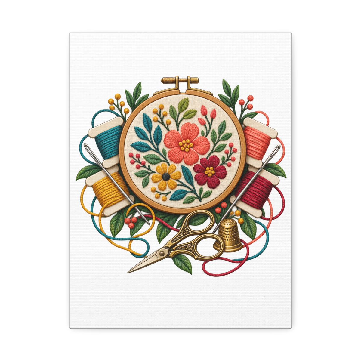 Botanical Embroidery Workshop Canvas