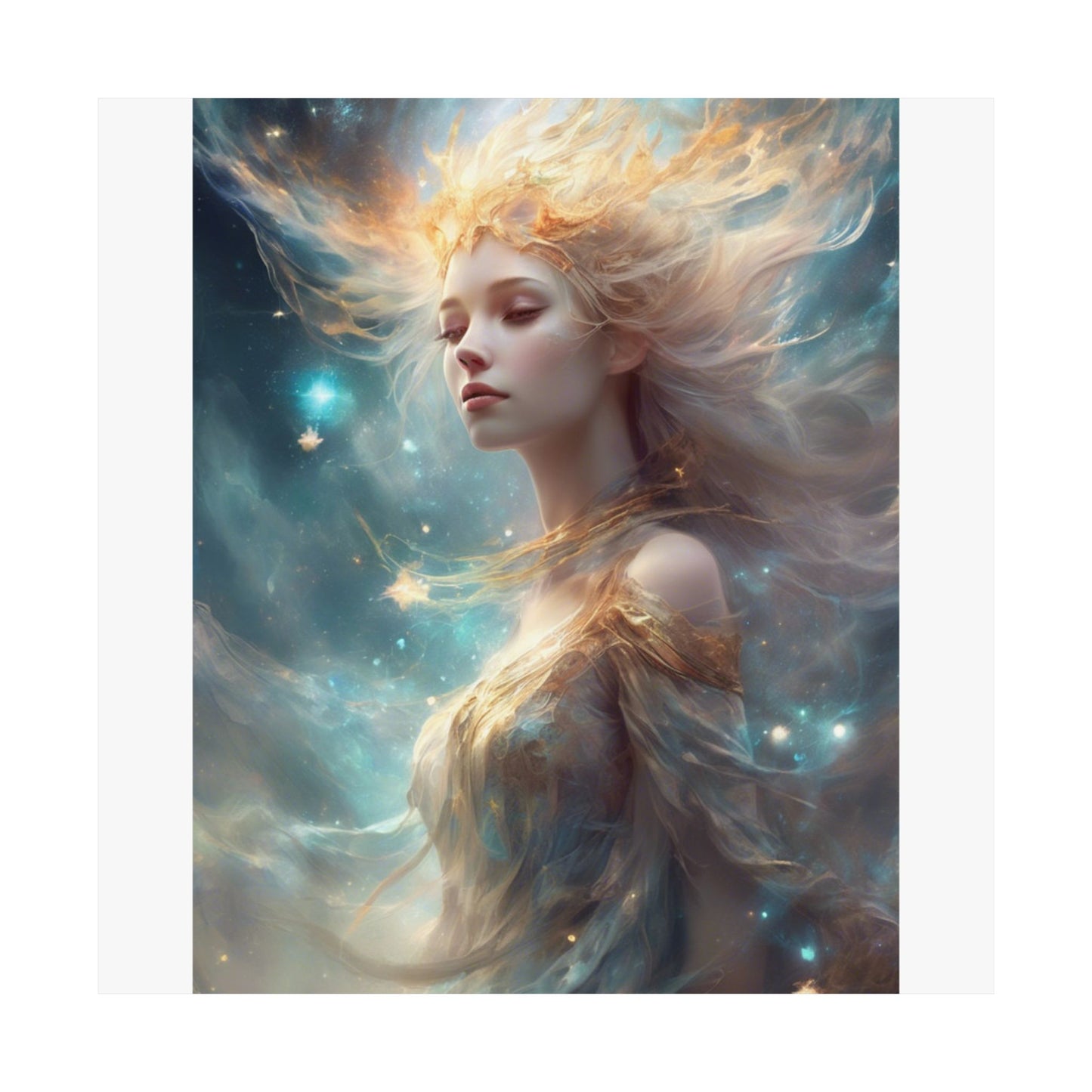 Solar Celestial Spirit Fantasy Portrait Poster