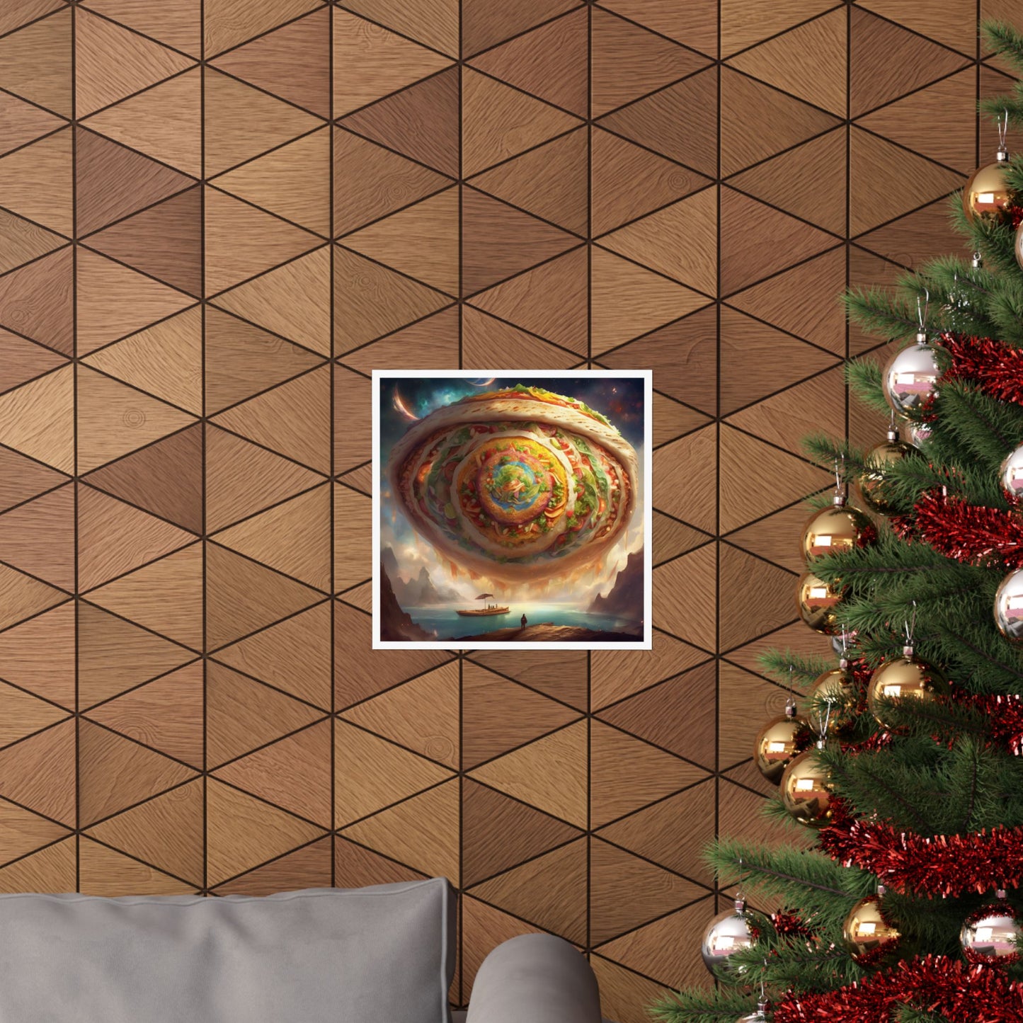 Cosmic Taco Portal Surreal Food Fantasy Art Poster