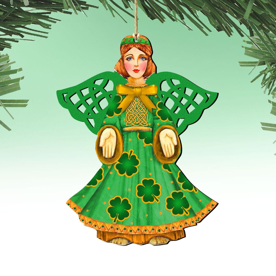 Irish Angel Wooden Ornaments by G. DeBrekht - Nativity Holiday Decor - 8199755