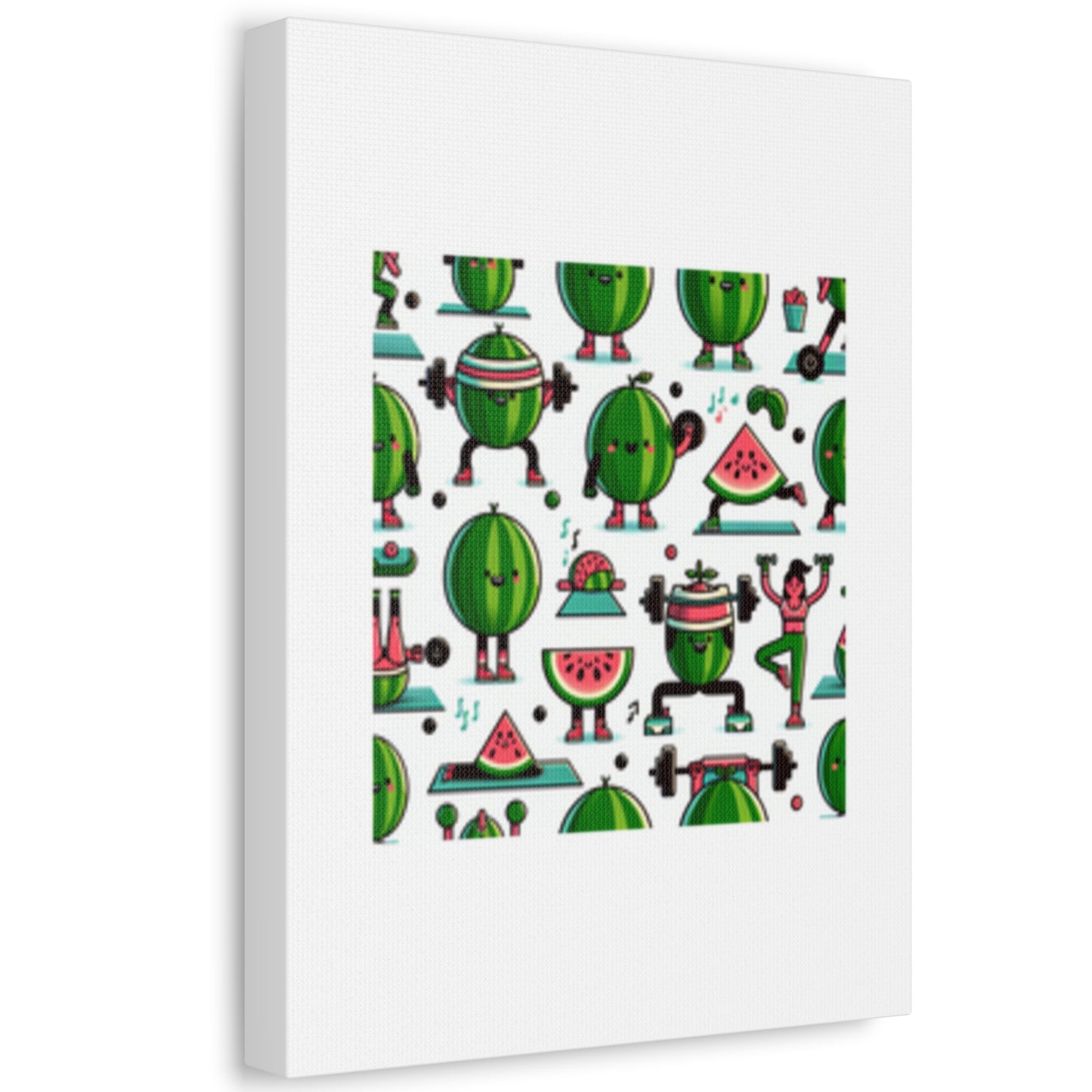 Watermelon Workout Club Cute Food Fitness Canvas Wall Art