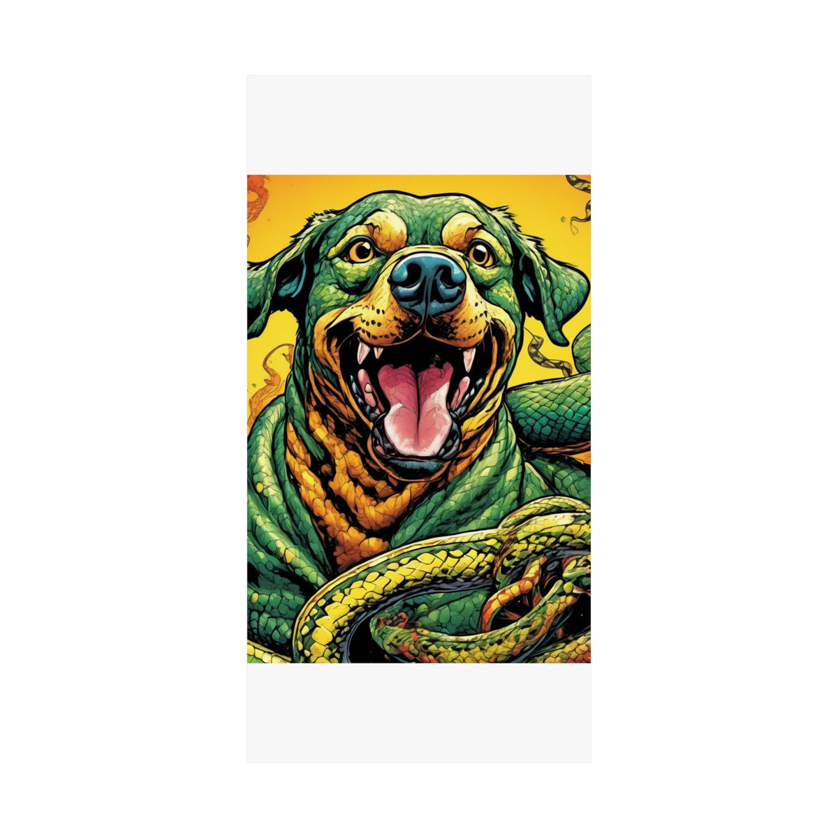 Surreal Serpent Hound Dark Fantasy Wall Art Poster