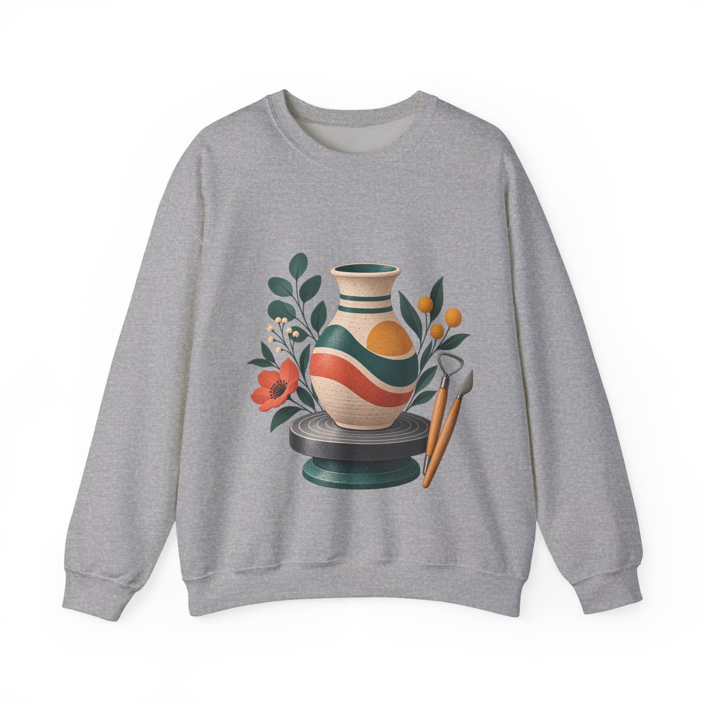 Midcentury Pottery Botanical Art Sweatshirt