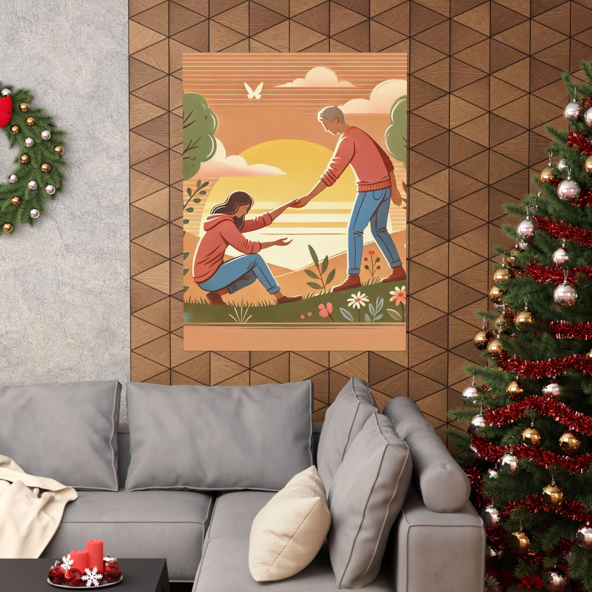 Helping Hands Sunset Garden Wall Art Poster