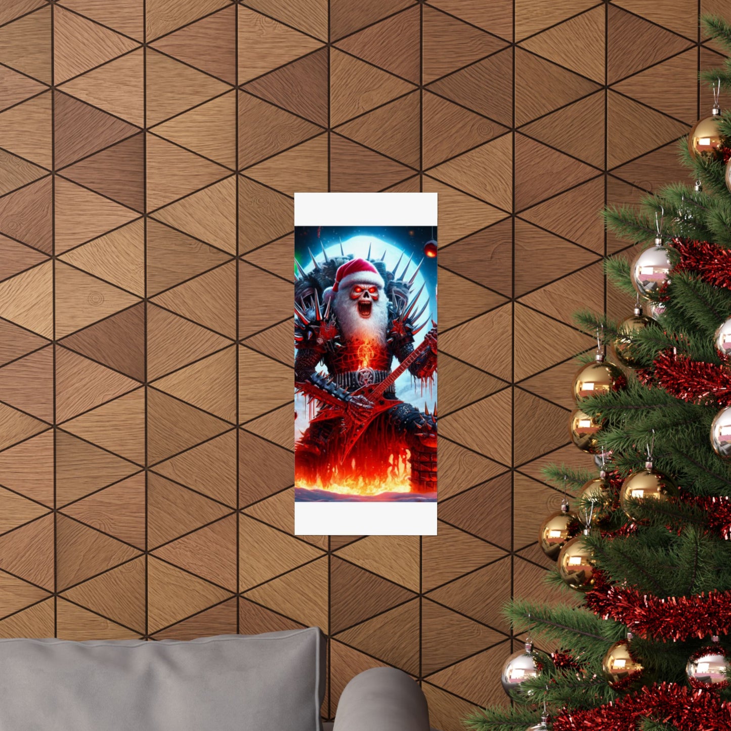 Heavy Metal Santa Holiday Concert Music Room Poster