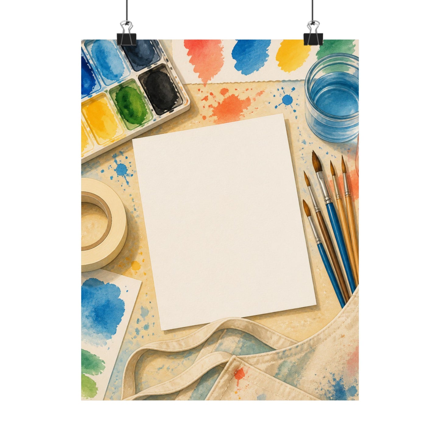 Bright Watercolor Painting Hobby Art Poster