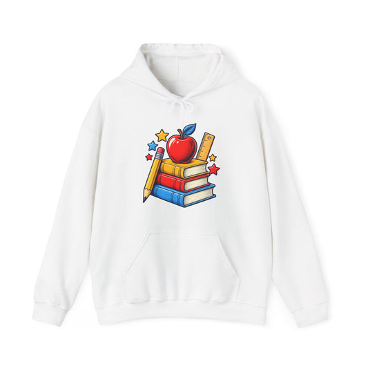 Retro School Books Apple Teacher Appreciation Hoodie