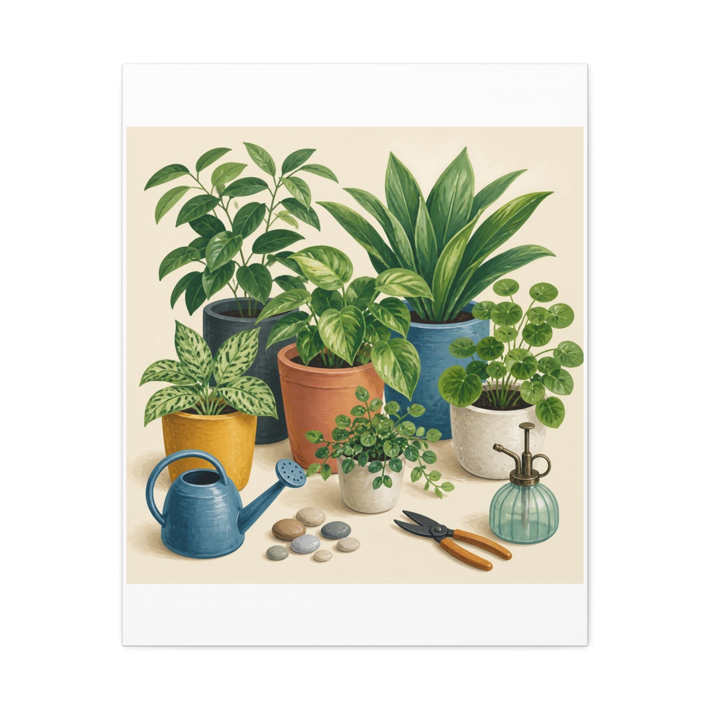 Calm Indoor Houseplant Collection Art Canvas Art