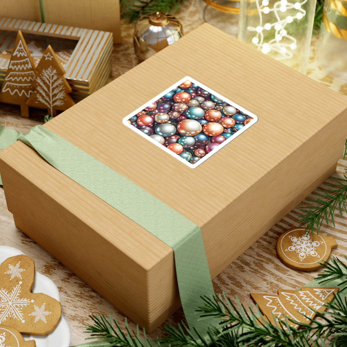 Glossy Orb Marble Abstract Gift Art Sticker