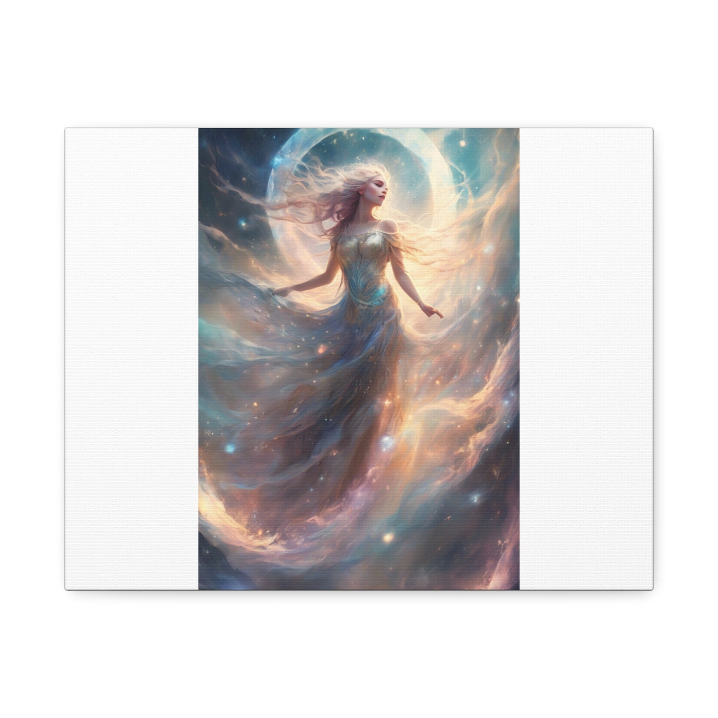 Moonlit Celestial Dancer Fantasy Portrait Canvas