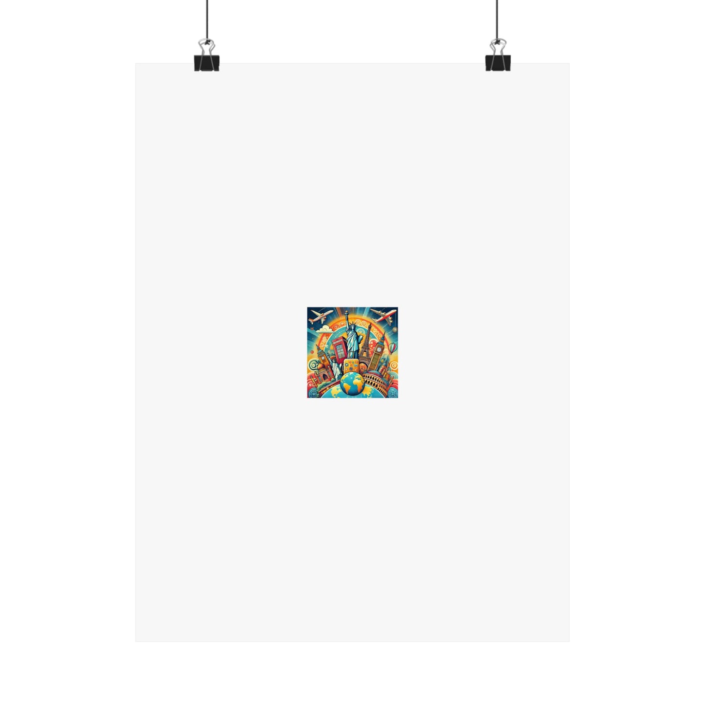Global Landmark Adventure Collage Colorful Travel Poster