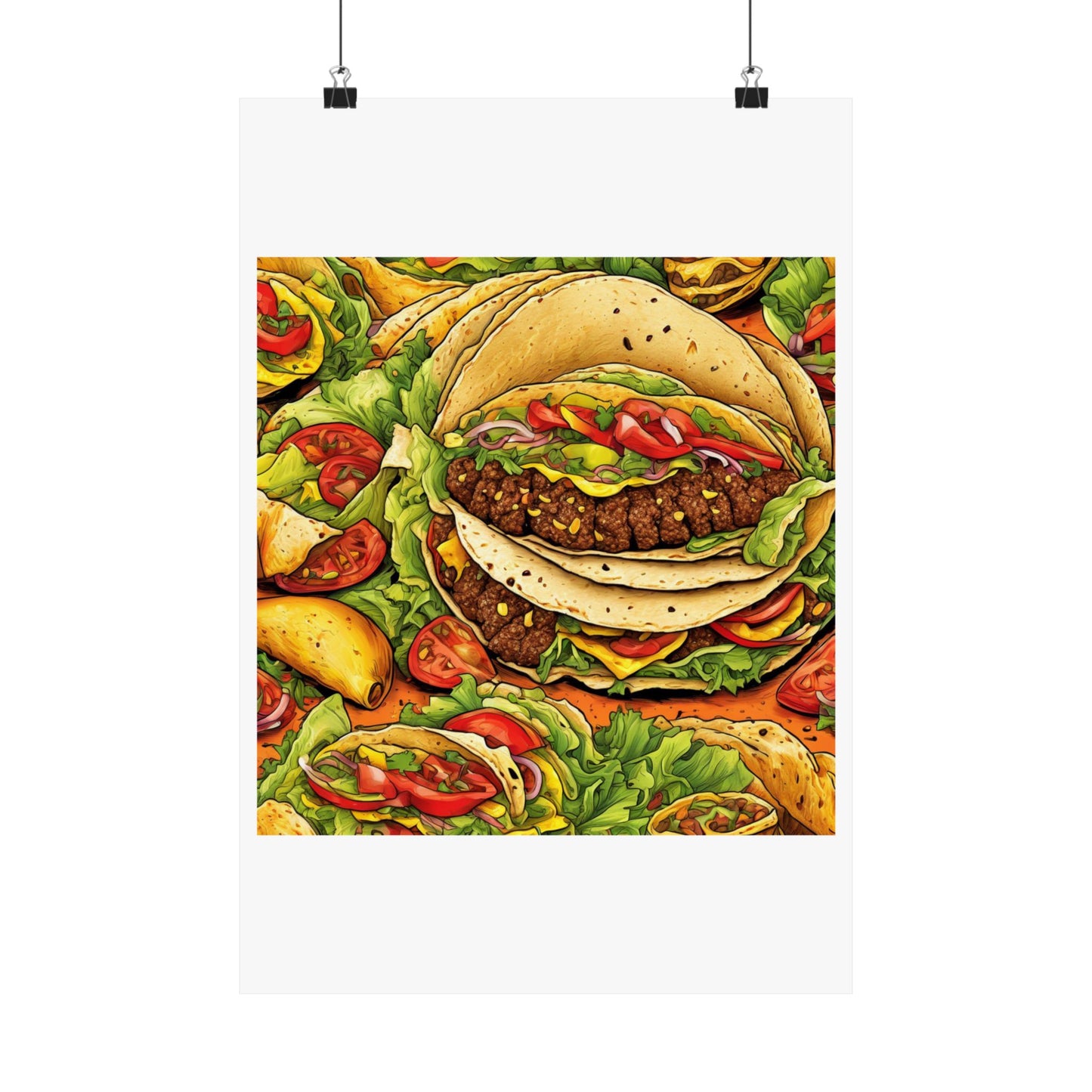 Stacked Taco Fiesta Foodie Gift Art Poster