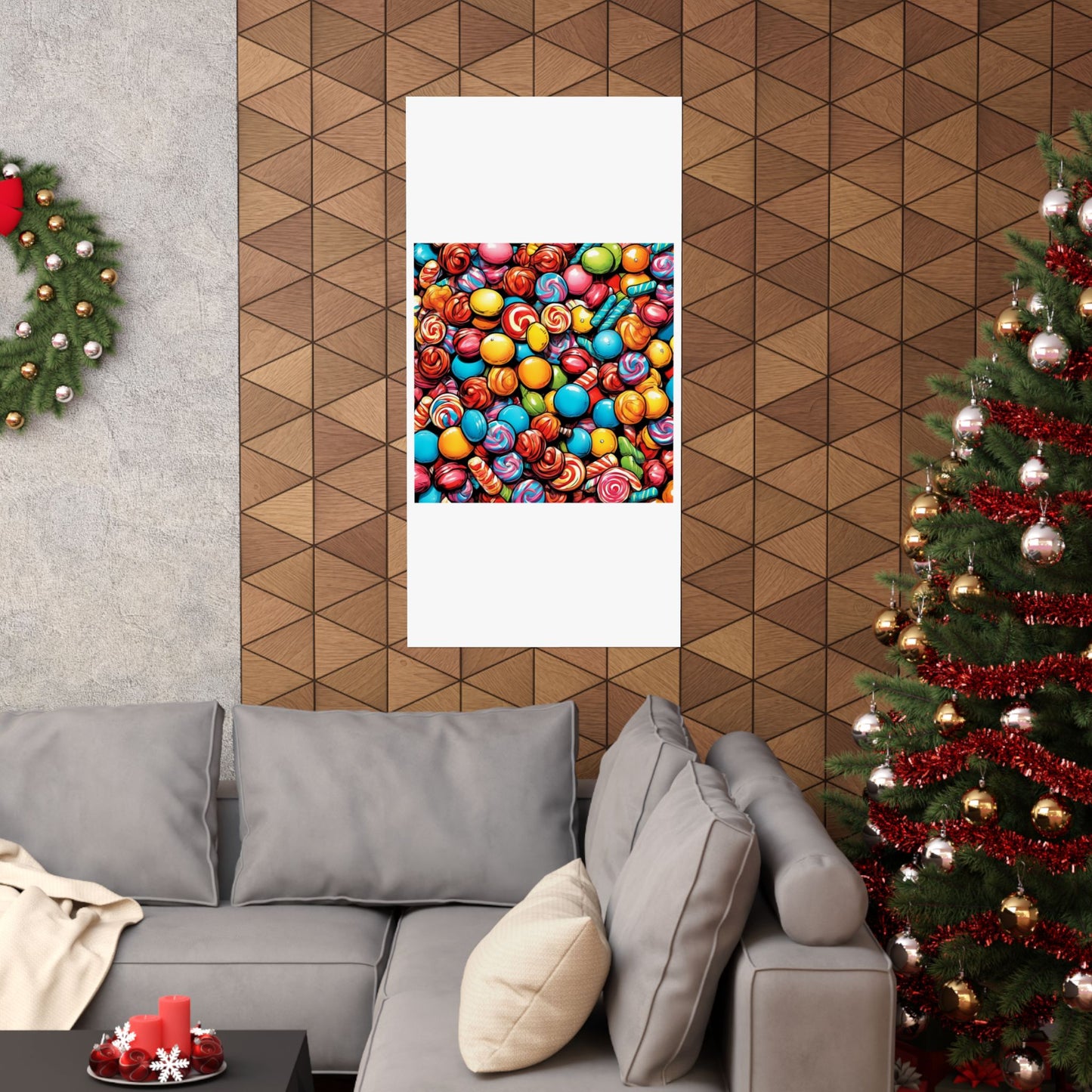 Colorful Candy Pattern Sweets Gift Art Poster