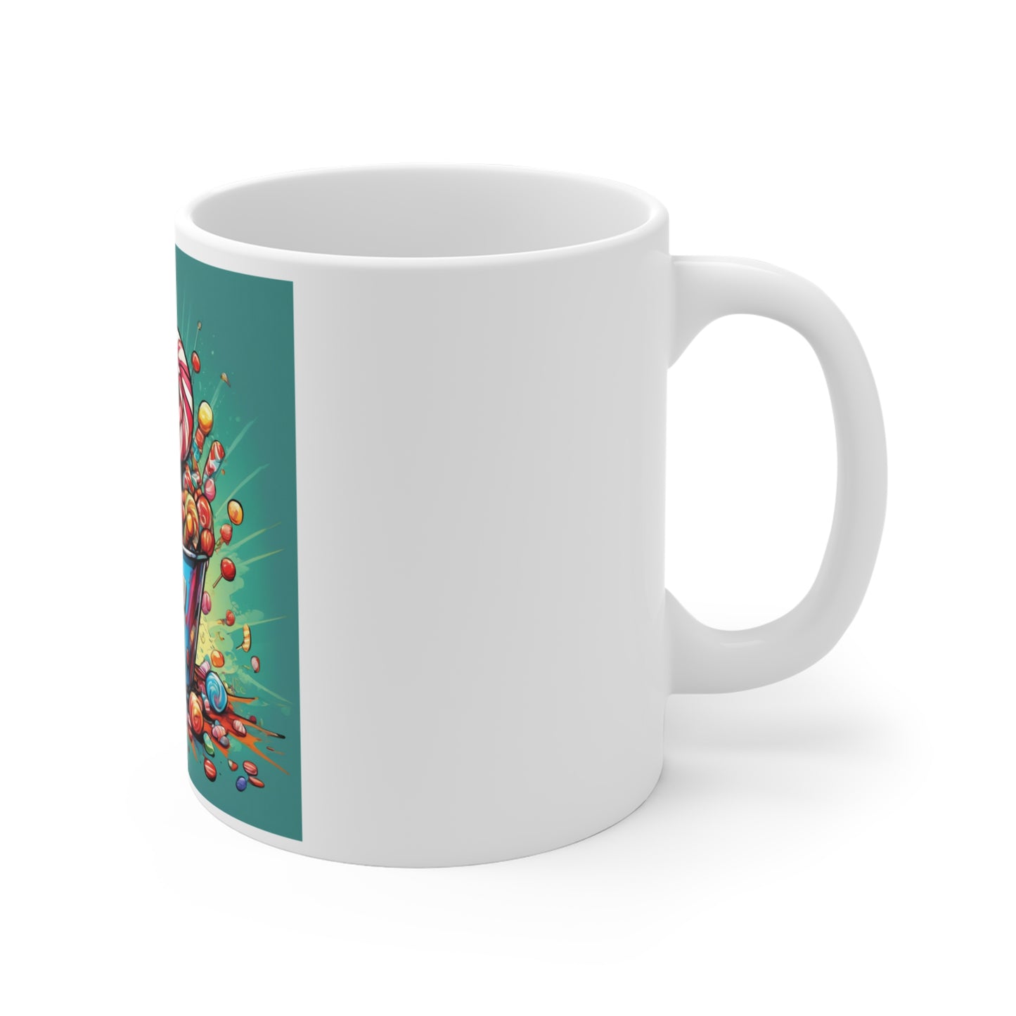 Holiday Candy Bucket Sweets Gift Art Coffee Mug