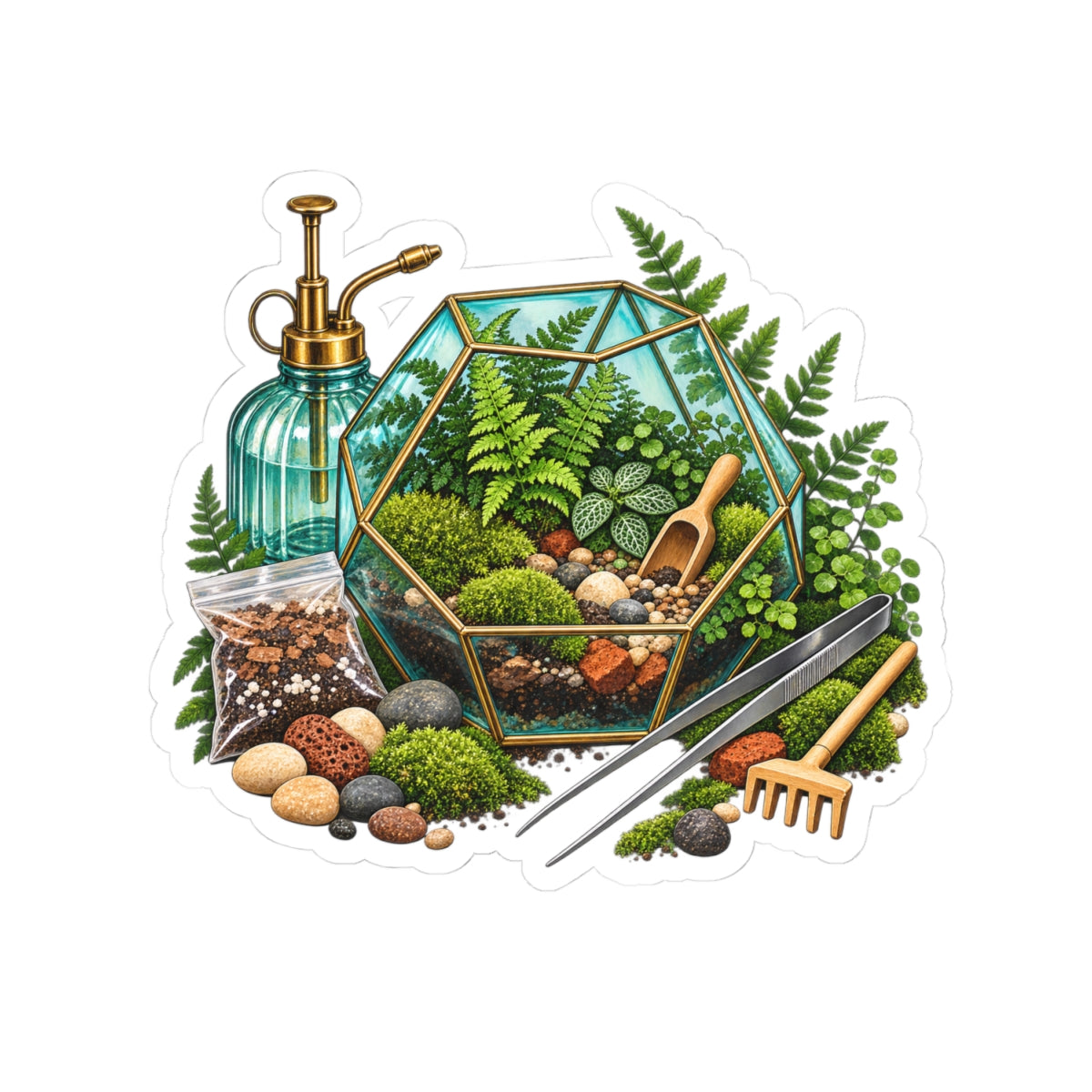 Fern Terrarium Building Workshop Sticker