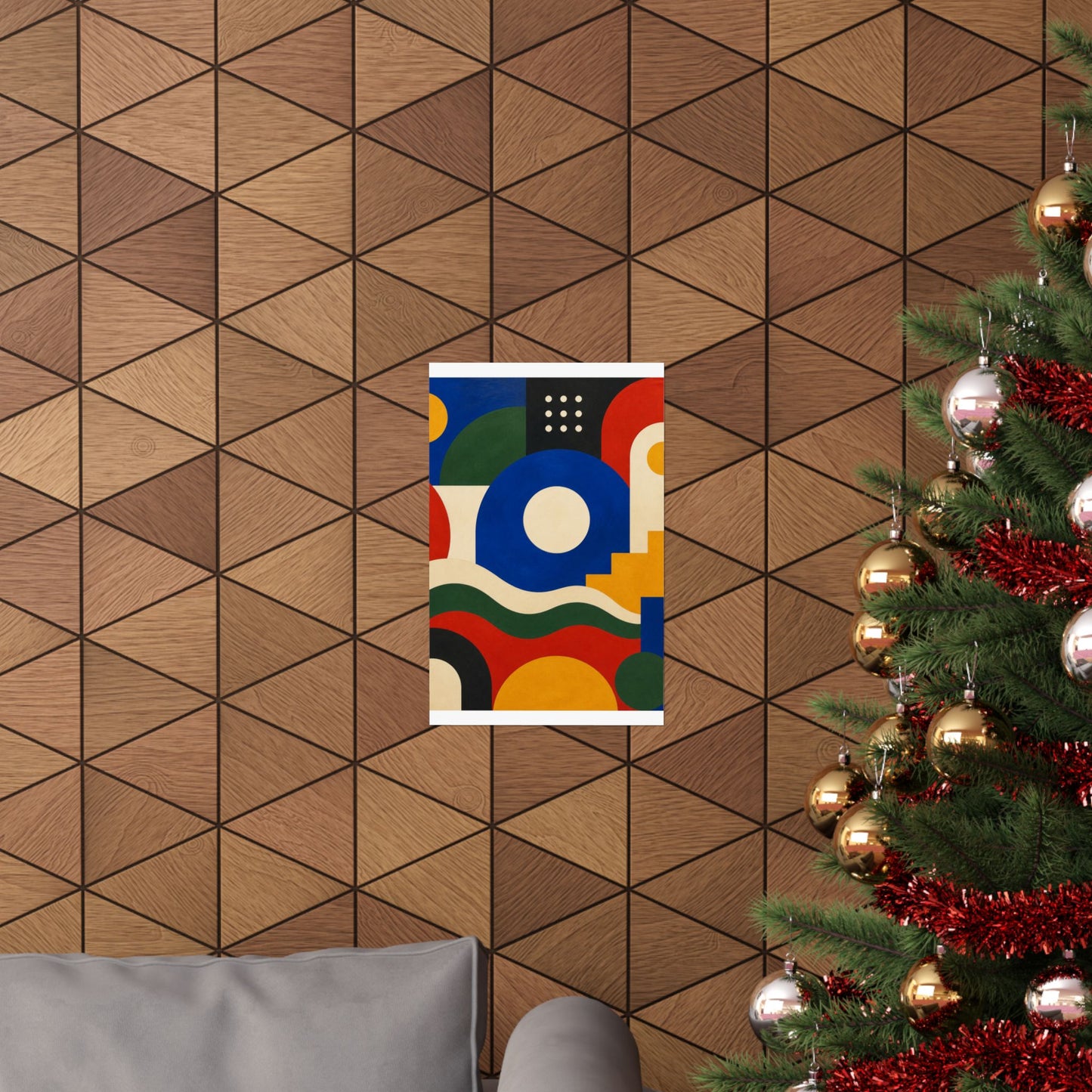 Bold Geometric Balance Abstract Art Poster