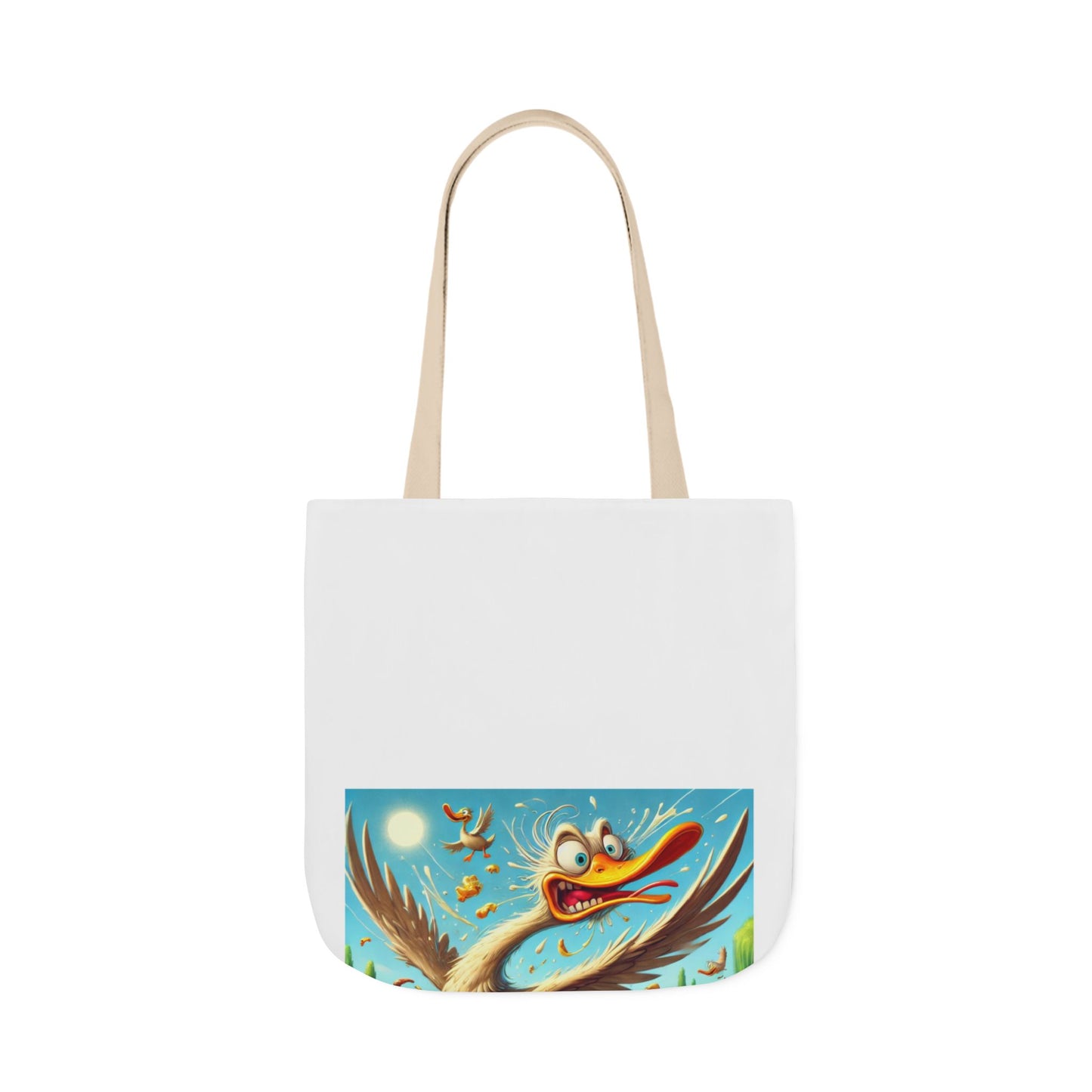 Chaotic Picnic Duck Funny Summer Canvas Tote Bag