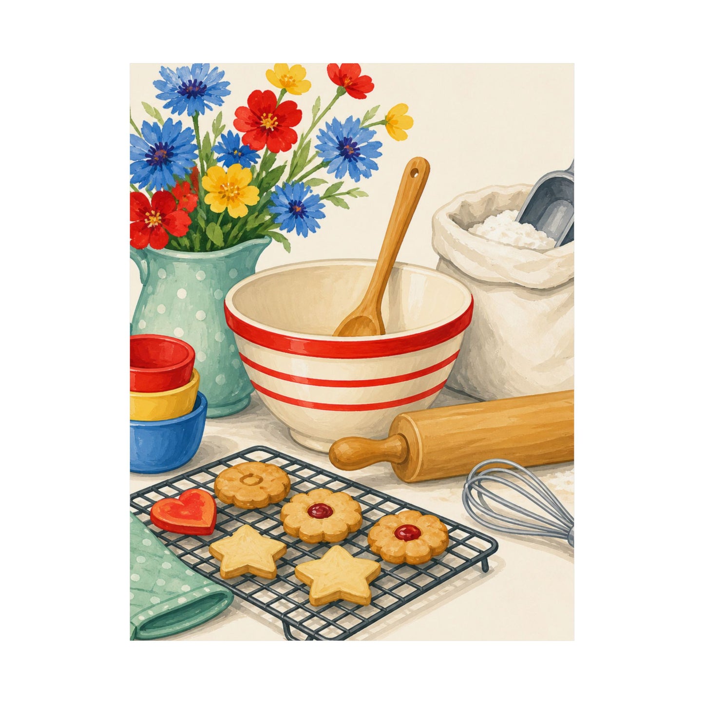 Cheerful Home Baking Hobby Poster