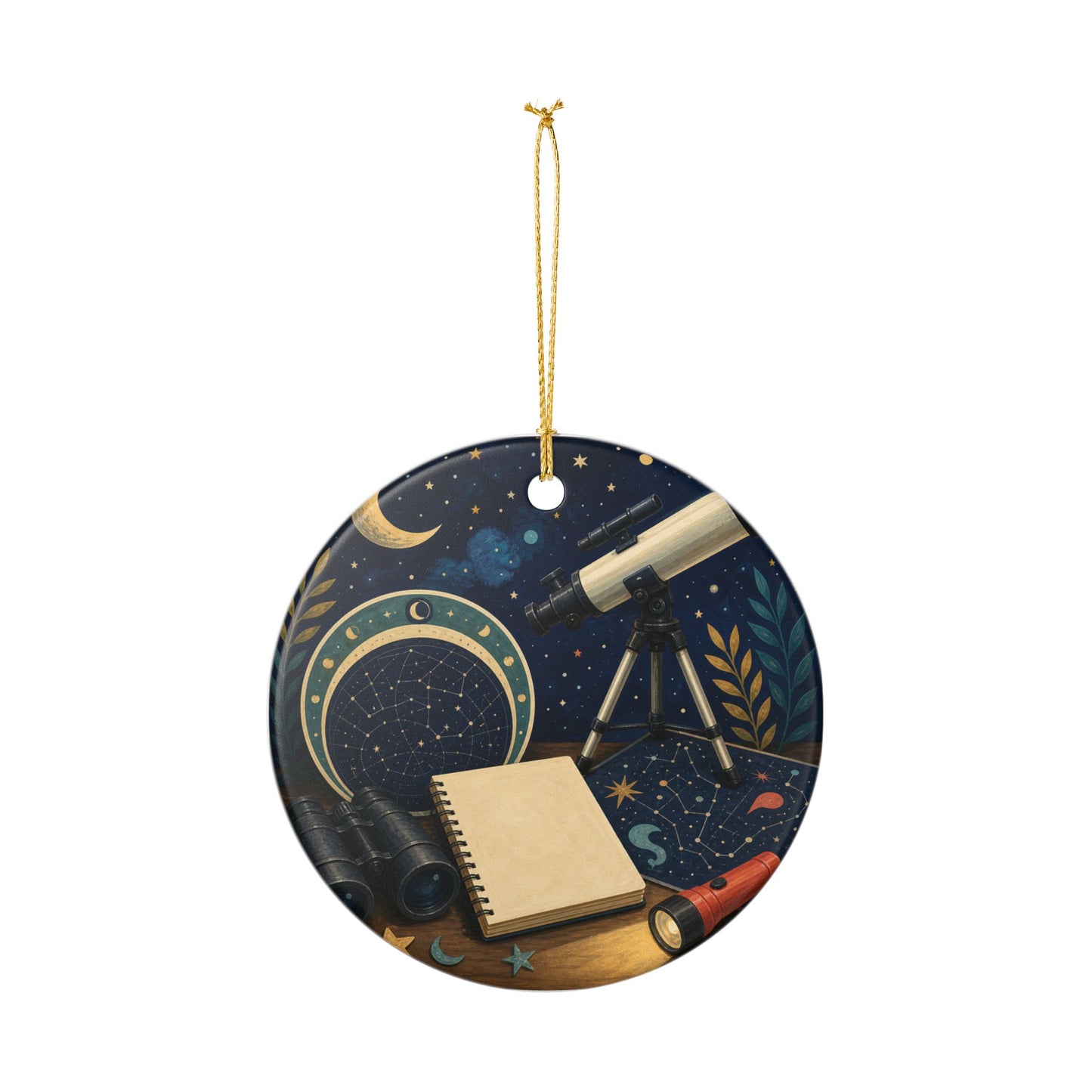 Classic Stargazing Astronomy Hobby Art Ceramic Ornament, Holiday Keepsake and Gi
