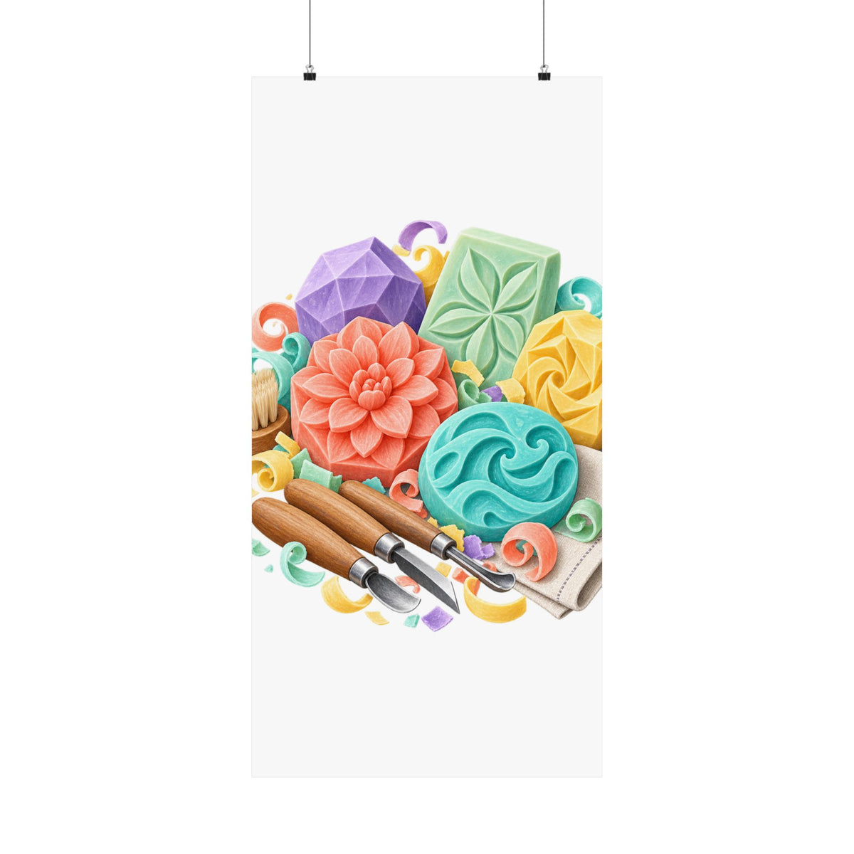 Colorful Soap Carving Workshop Poster
