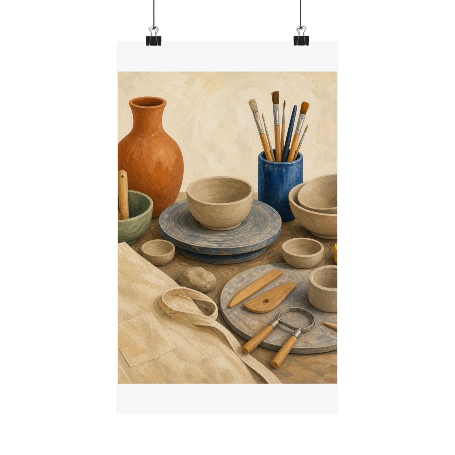 Colorful Pottery Studio Hobby Poster