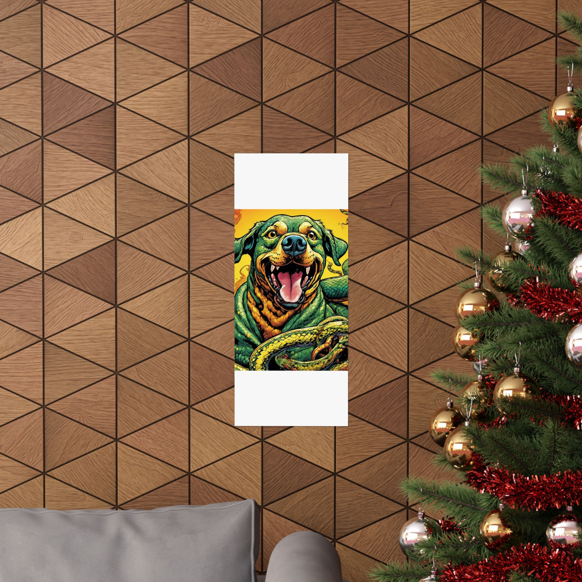 Surreal Serpent Hound Dark Fantasy Wall Art Poster