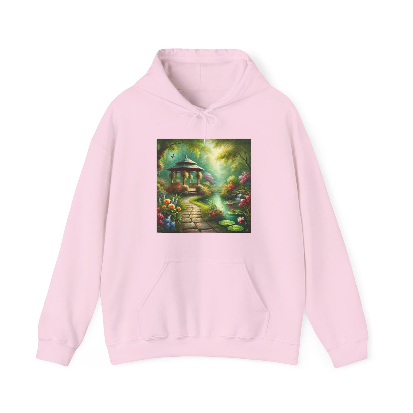 Spring Garden Gazebo Floral Landscape Hoodie