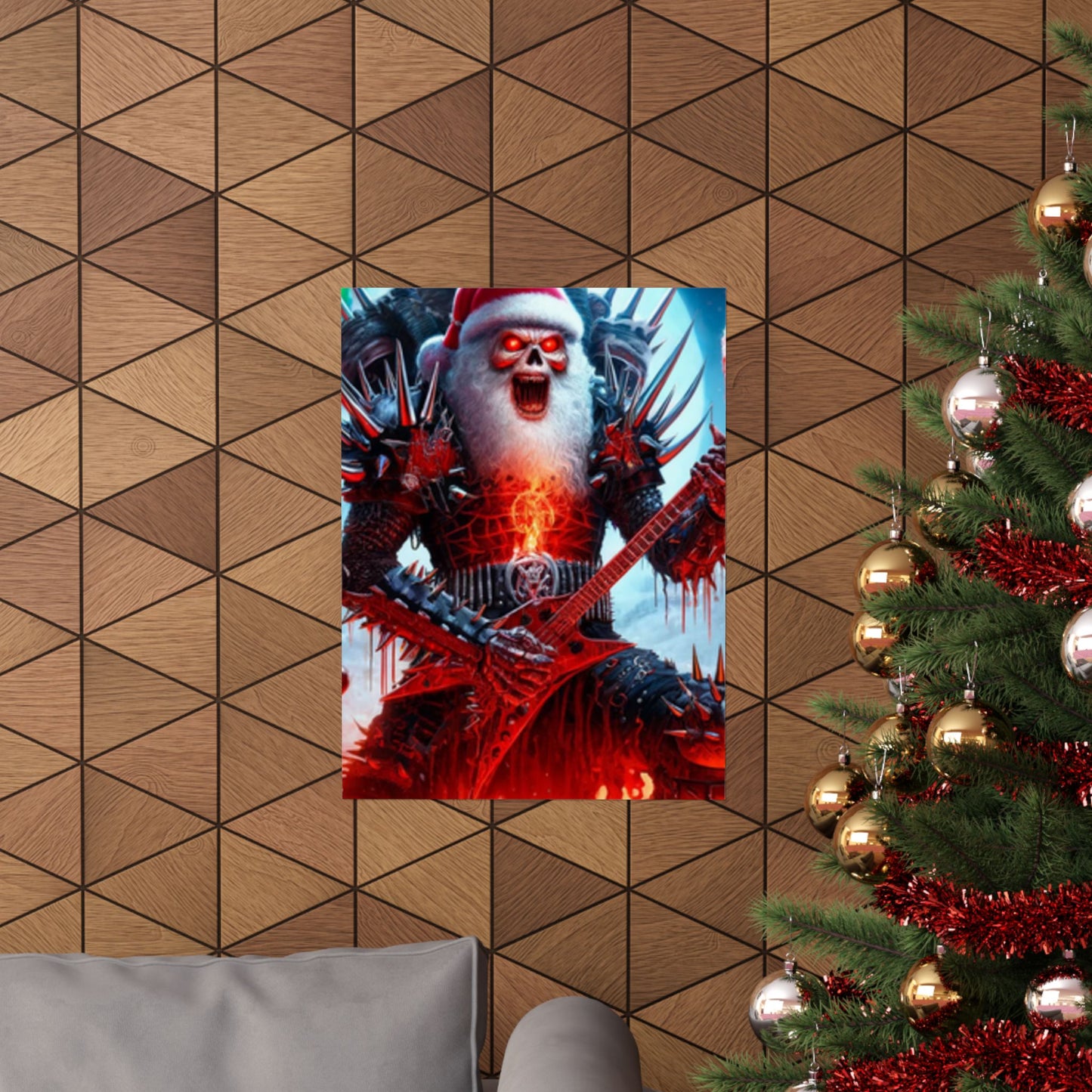 Heavy Metal Santa Holiday Concert Music Room Poster