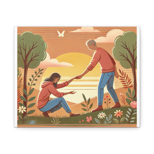 Helping Hands Sunset Garden Canvas Wall Art
