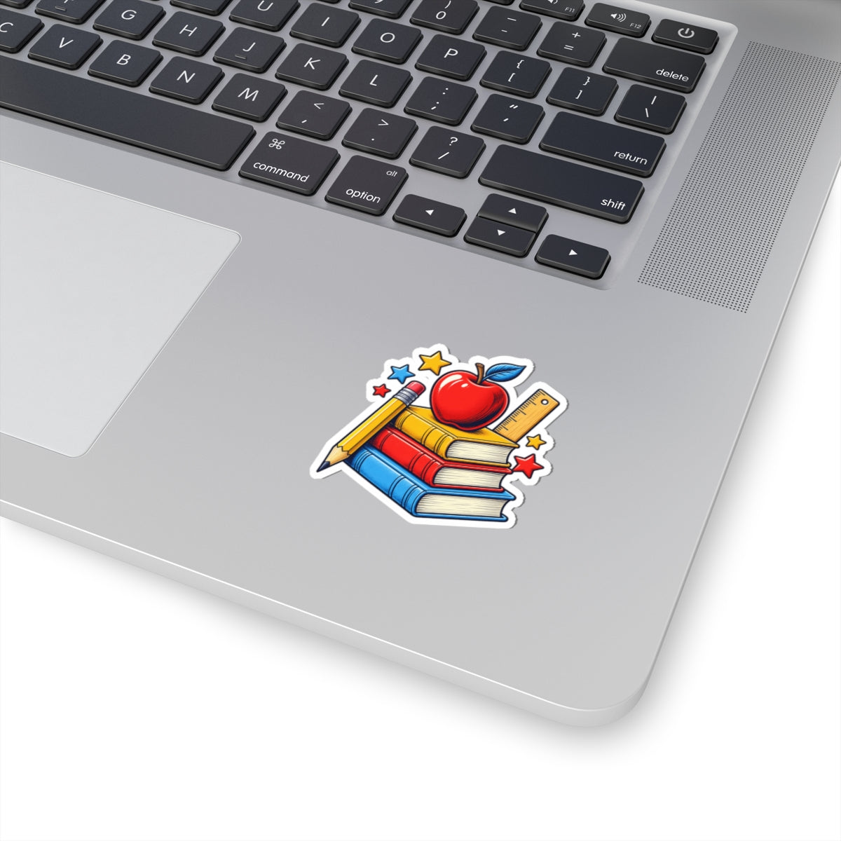 Retro School Books Apple Teacher Appreciation Sticker