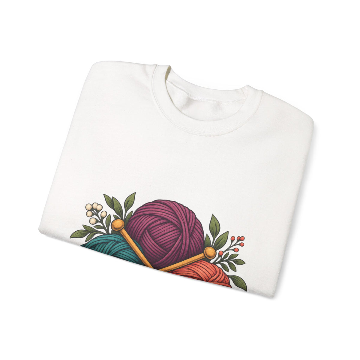 Retro Yarn and Knitting Botanical Art Sweatshirt