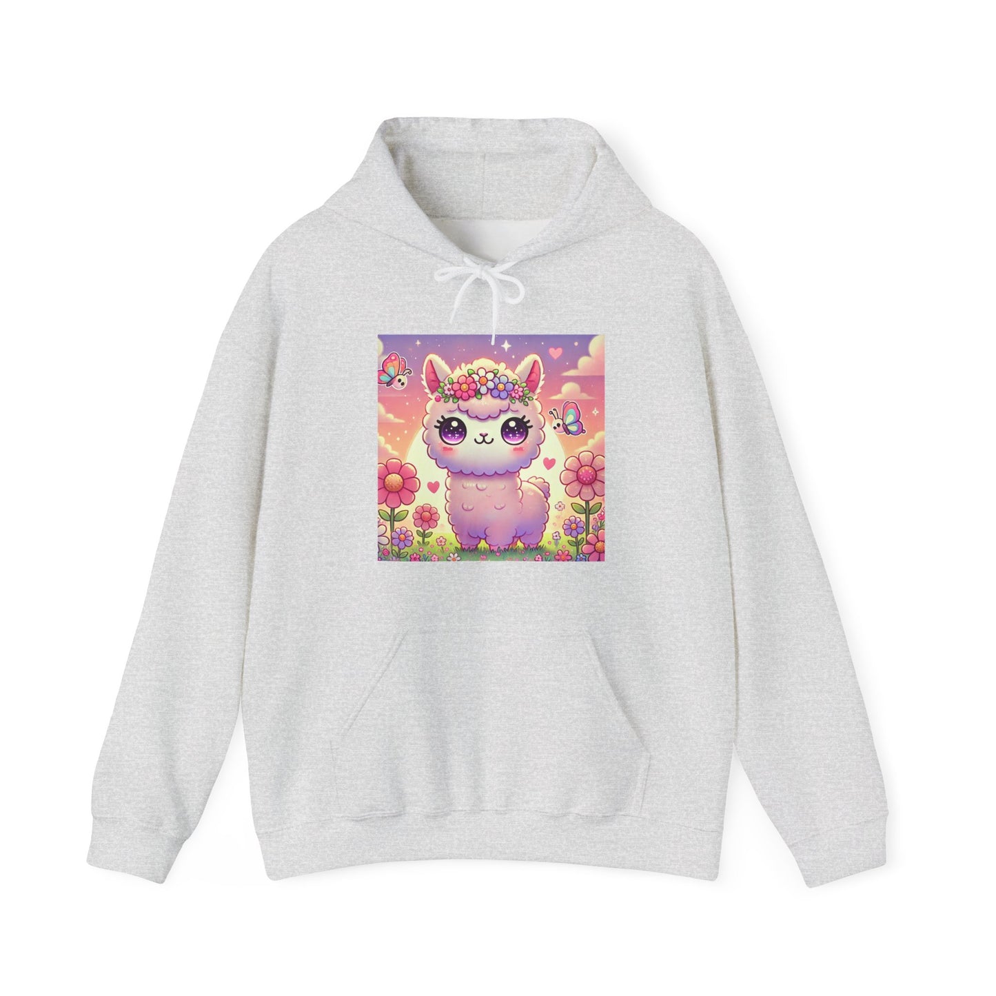 Pastel Floral Alpaca Garden Kawaii Hoodie