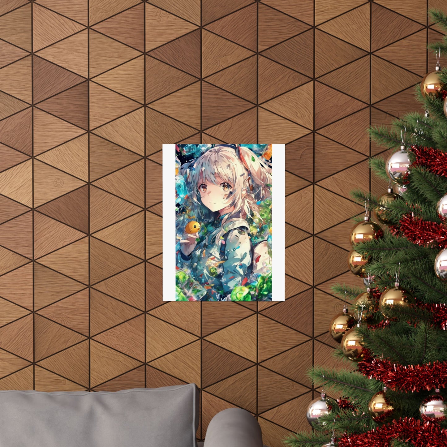 Crystal Bottle Anime Portrait Colorful Wall Poster