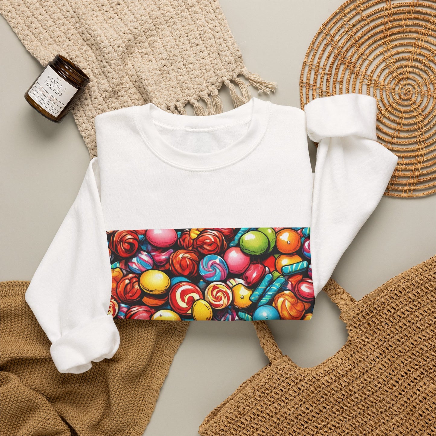 Colorful Candy Pattern Sweets Gift Art Sweatshirt