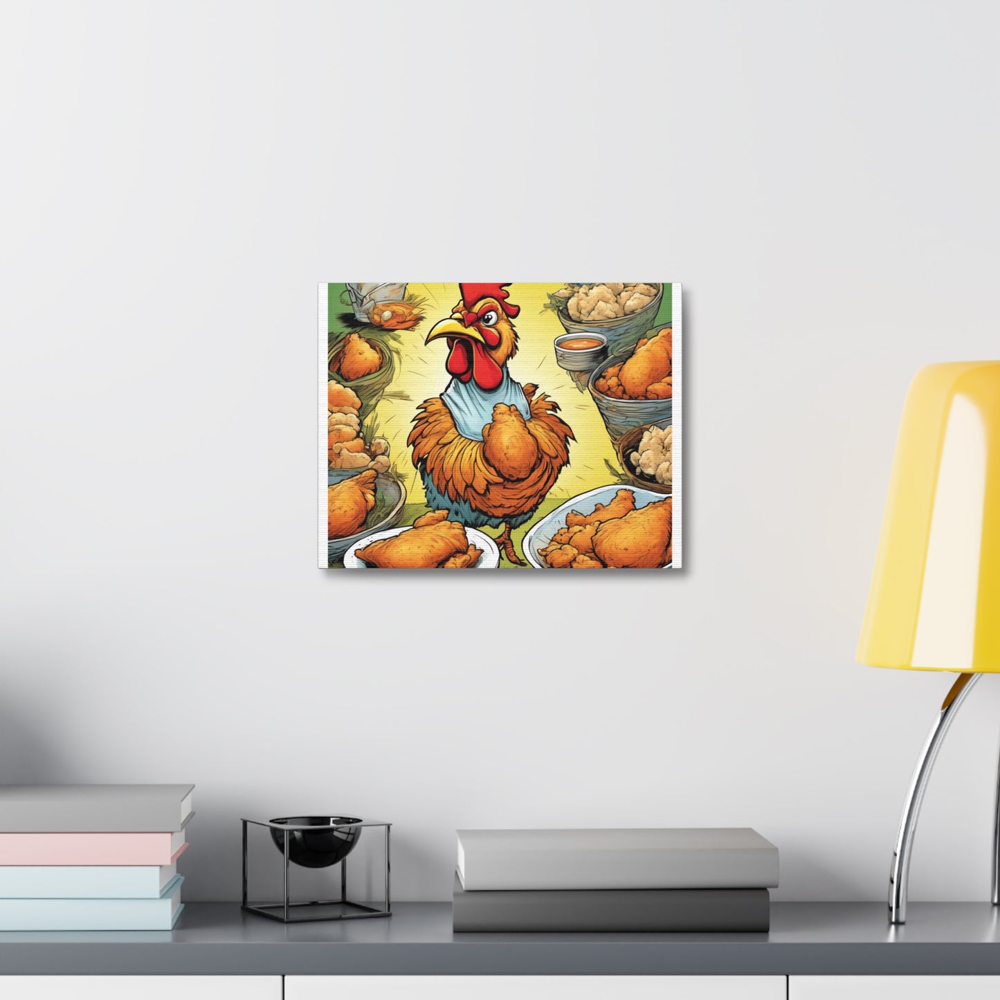 Funny Chicken Fried Food Comfort Food Art Canvas